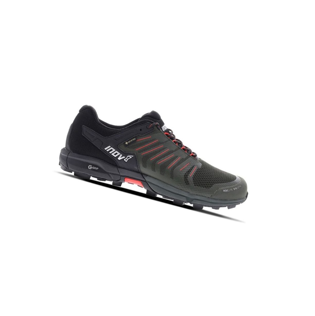 Chaussures Randonnée Inov-8 Roclite G 315 Gtx Homme Vert Olive Noir Rouge | 7325-HAWQR